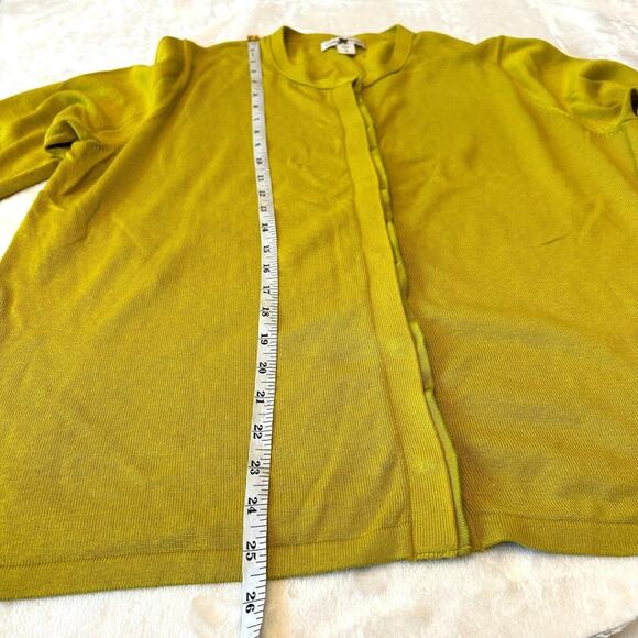 Coldwater Creek Sweater Women's Green Cardigan Size 18/1X Silk Blend Button Up - Picture 5 of 8